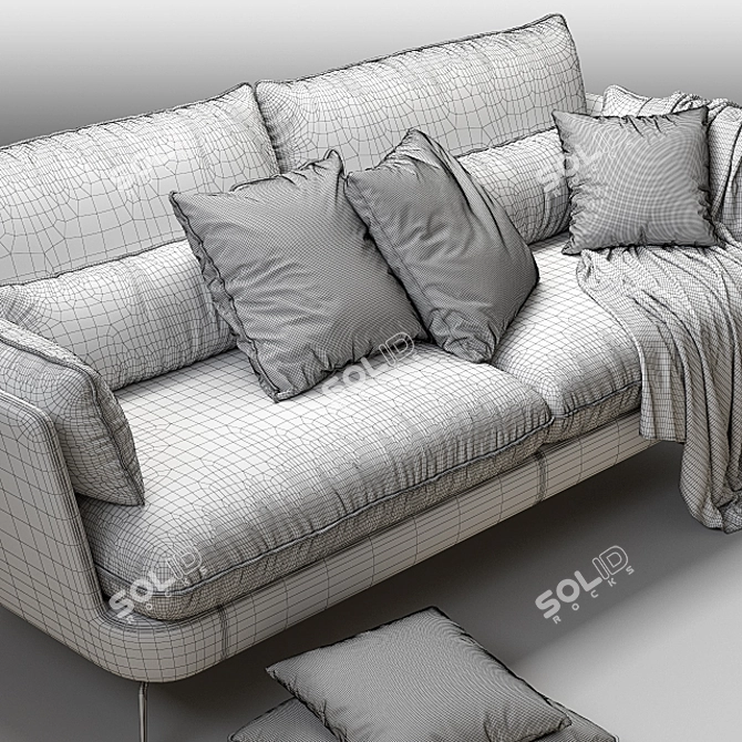 Elegant Italian Chio Sofa 3D model image 3