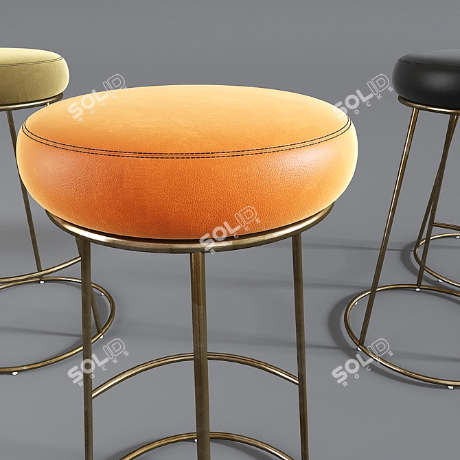 Luxury Velvet Atlantis Bar Stool 3D model image 2