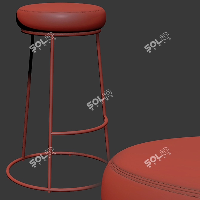 Luxury Velvet Atlantis Bar Stool 3D model image 3