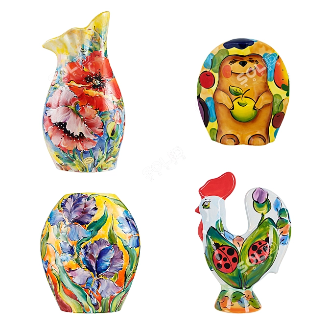 Exquisite Ceramic Figurines by Turov Art 3D model image 1