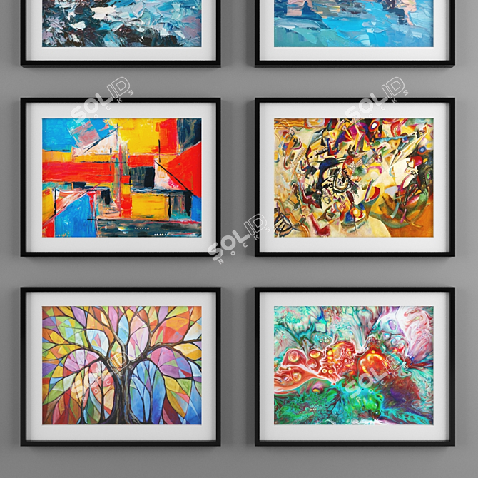 Abstract Art Gallery Frame 3D model image 2