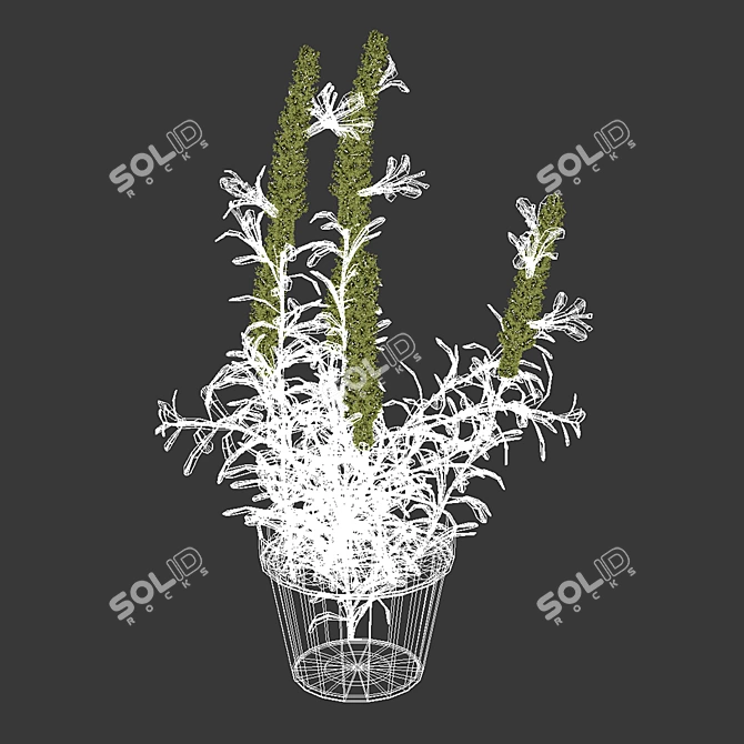 Title: Realistic Artificial Lavender Plant 3D model image 2