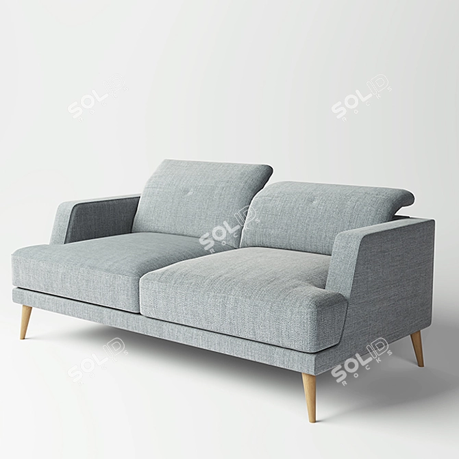 Scandinavian Style Sofa: Elegant & Spacious 3D model image 2