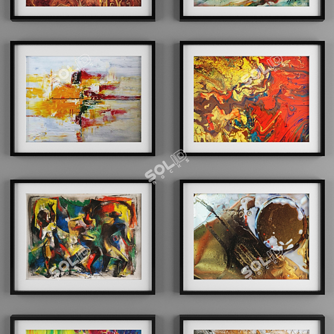 Large Artwork Frame: High Quality, Various Textures 3D model image 2