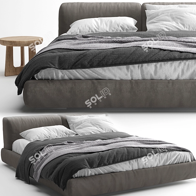 Elegant Bolton Poliform Bed 3D model image 2