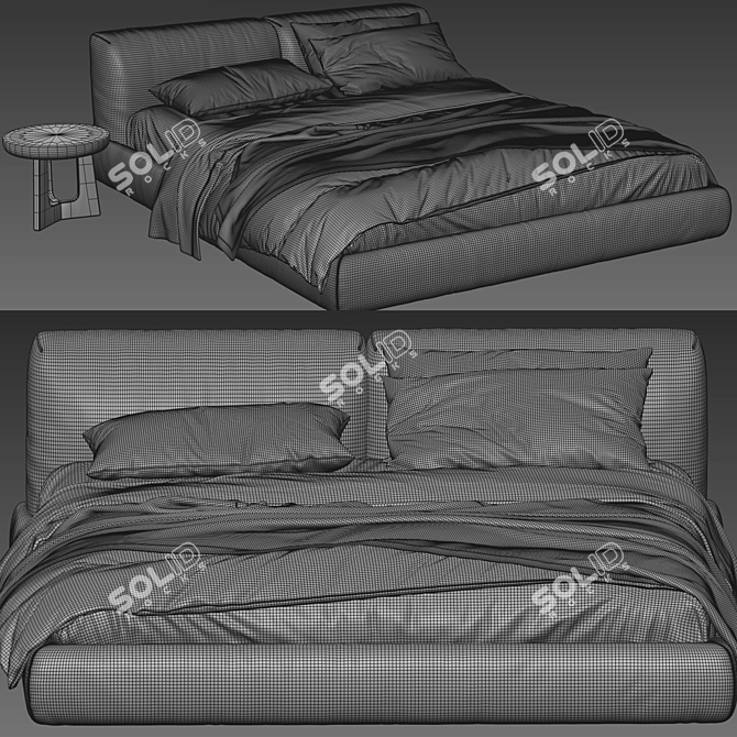 Elegant Bolton Poliform Bed 3D model image 3