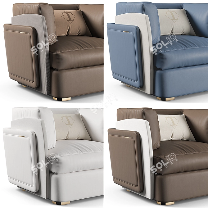 Blanche Armchair: Stylish and Comfortable 3D model image 2