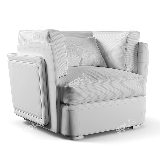 Blanche Armchair: Stylish and Comfortable 3D model image 3