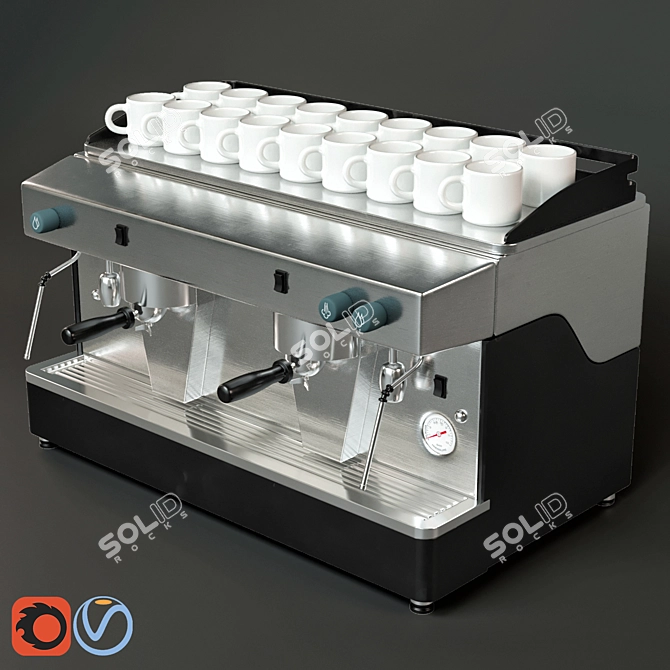 Sleek Coffee Maker 3D Model 3D model image 1