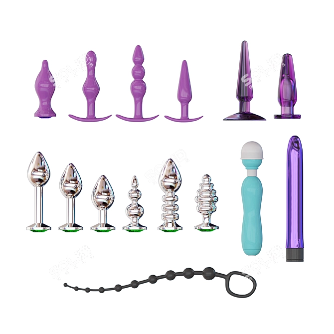 Multi-Color Vibrating Toys Set 3D model image 1