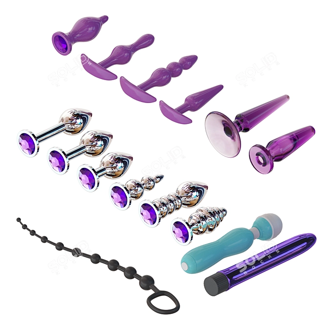 Multi-Color Vibrating Toys Set 3D model image 3