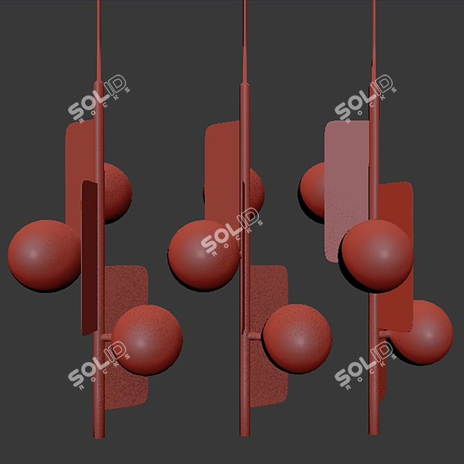 Elegant Karen Pendant Light 3D model image 2