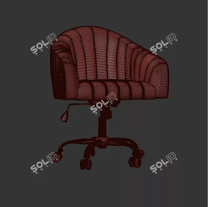 Luxurious Velvet Swivel Desk Chair 3D model image 3