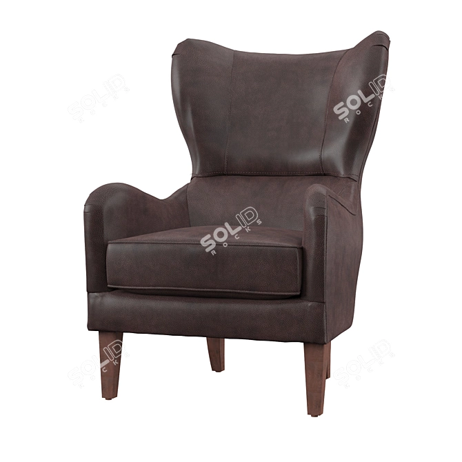 Elegant Bertita Wingback Chair 3D model image 1