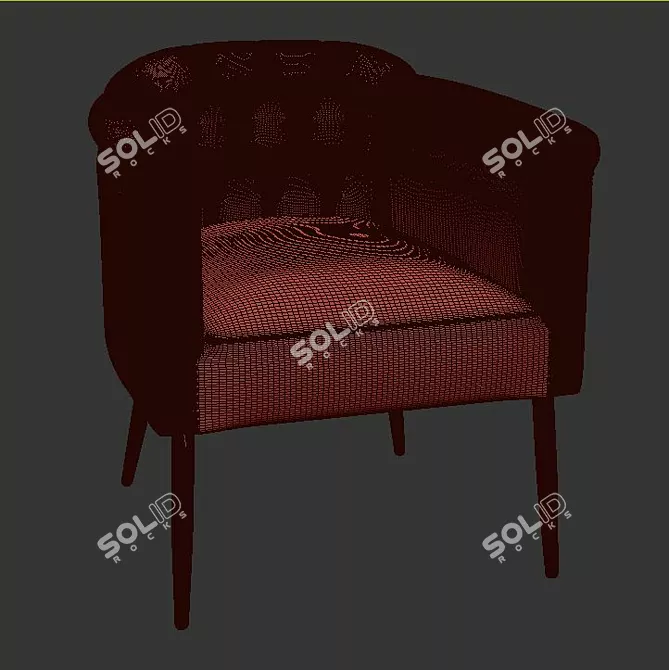 Cozy Barrel Chair 3D model image 3