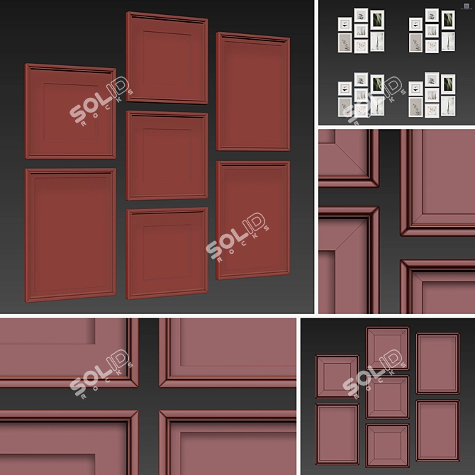 Versatile Collection of 100 Picture Frames 3D model image 3