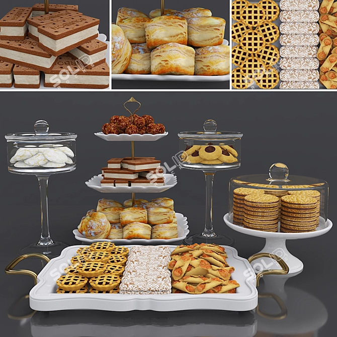 Delicious Cookie Bar: Realistic 3D Model 3D model image 1