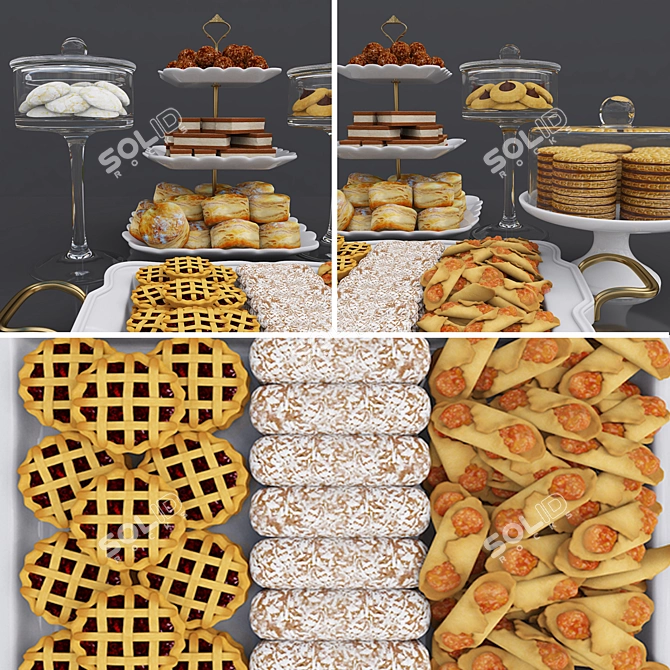 Delicious Cookie Bar: Realistic 3D Model 3D model image 2