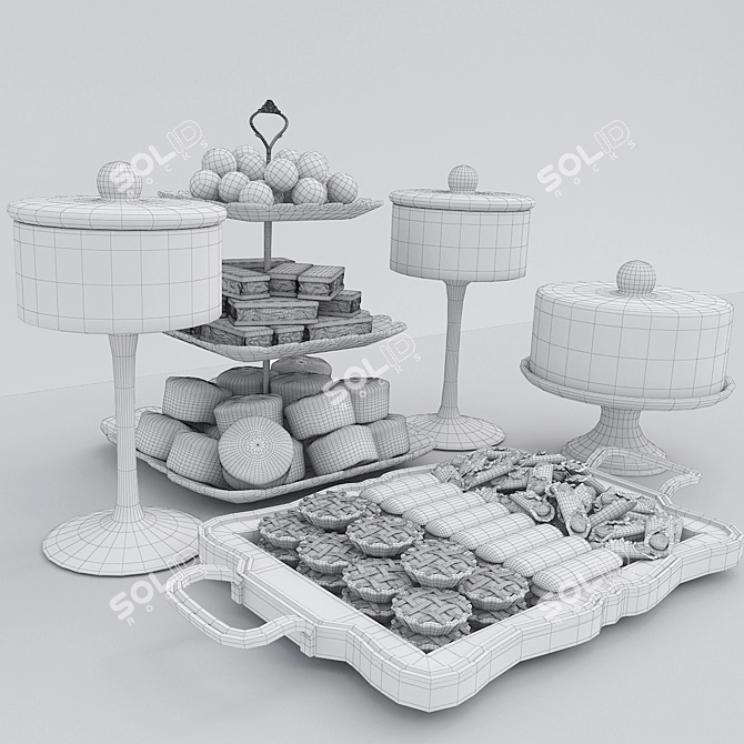 Delicious Cookie Bar: Realistic 3D Model 3D model image 3