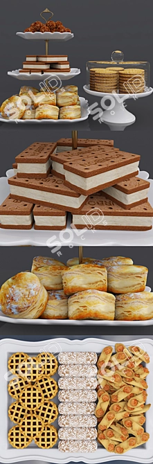 Delicious Cookie Bar: Realistic 3D Model 3D model image 5