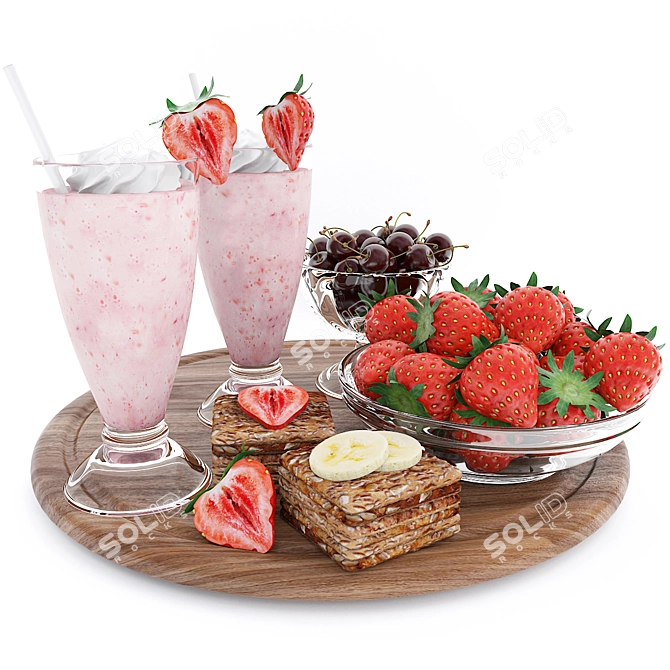 Summertime Strawberry Set 3D model image 1