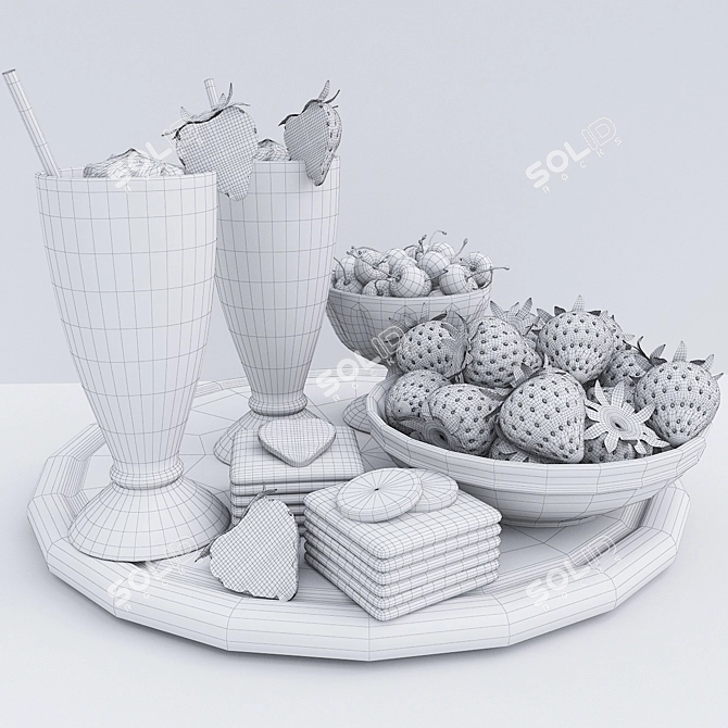 Summertime Strawberry Set 3D model image 3