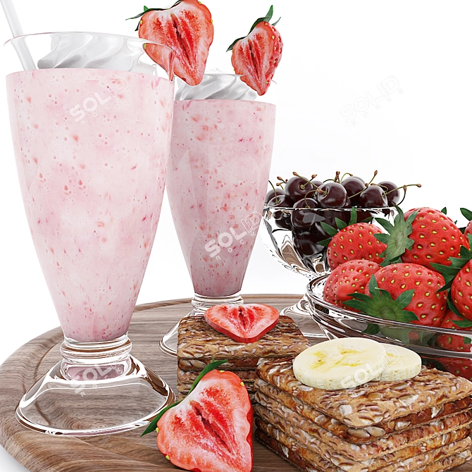 Summertime Strawberry Set 3D model image 4