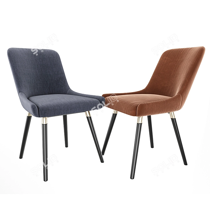 Sleek Gray Dining Chairs 3D model image 2