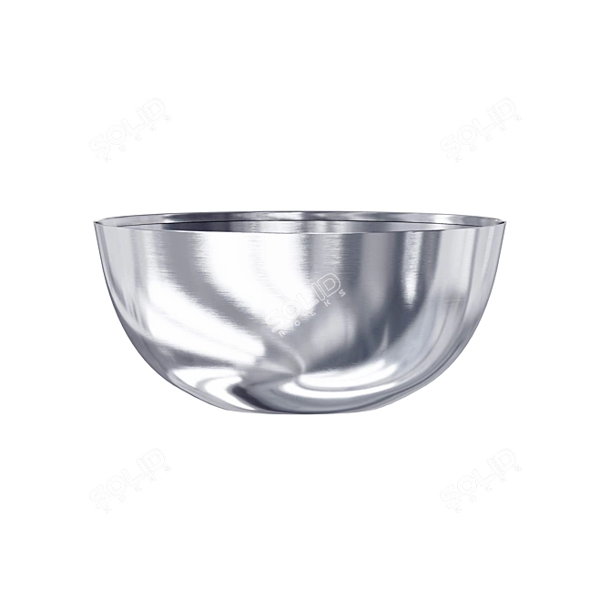 Elegant Stainless Steel Serving Bowl 3D model image 2