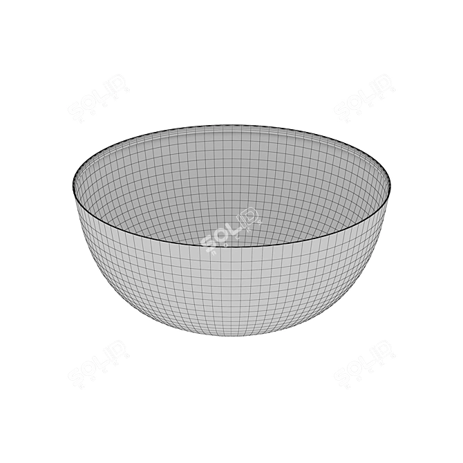 Elegant Stainless Steel Serving Bowl 3D model image 3