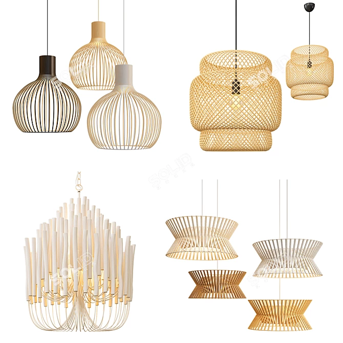 Luxury Chandelier Collection: Exquisite Designs! 3D model image 1