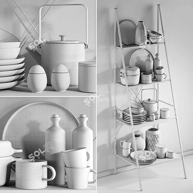 Kitchen Accessories Collection: 20 Essential items 3D model image 3