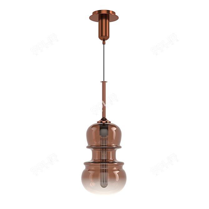 Elegant Sonata Copper Chandelier 3D model image 1