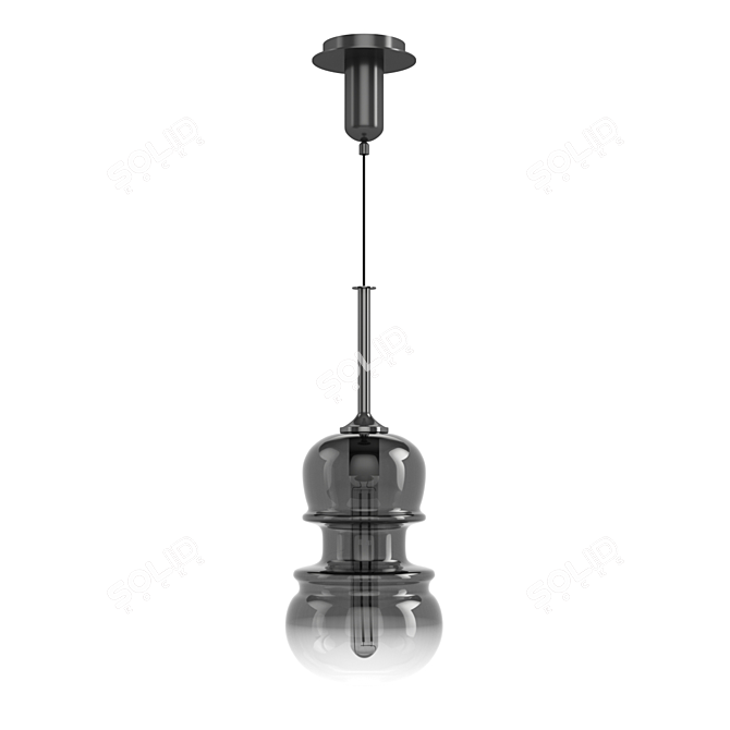 Elegant SONATA Chandelier - Chrome/Graphite 3D model image 1