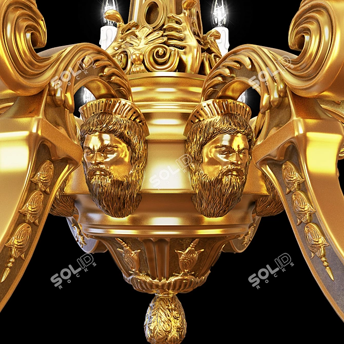 Elegant Chandelier Parsa with 16 Lamps 3D model image 2