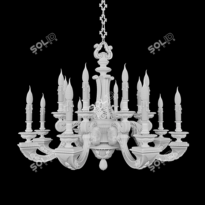 Elegant Chandelier Parsa with 16 Lamps 3D model image 3