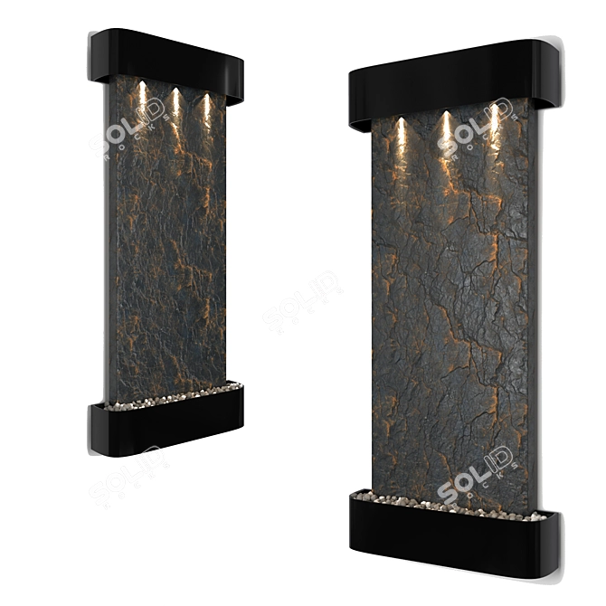 Elegant Marble Wall Fountain 3D model image 1