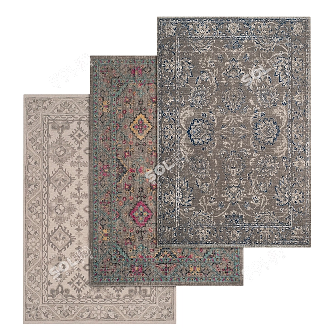 Luxury Carpet Set: High-Quality Textures 3D model image 1