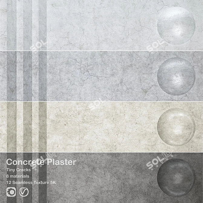 Concrete Plaster Crack Set 3D model image 1