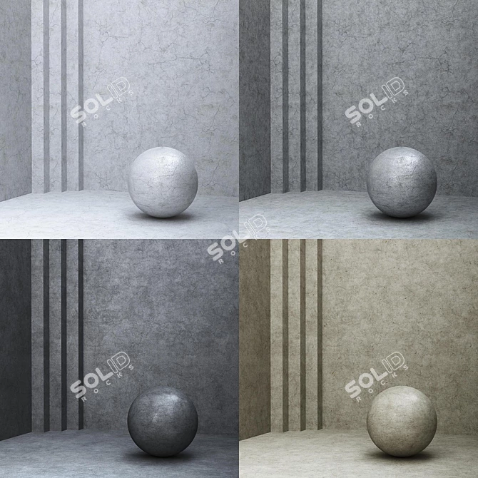 Concrete Plaster Crack Set 3D model image 2