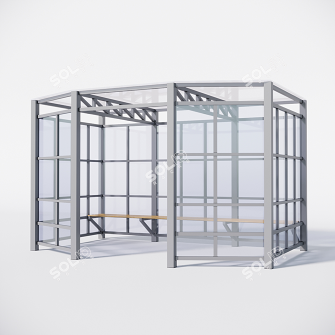 Glass Gazebo: The Perfect Smoke Spot 3D model image 1