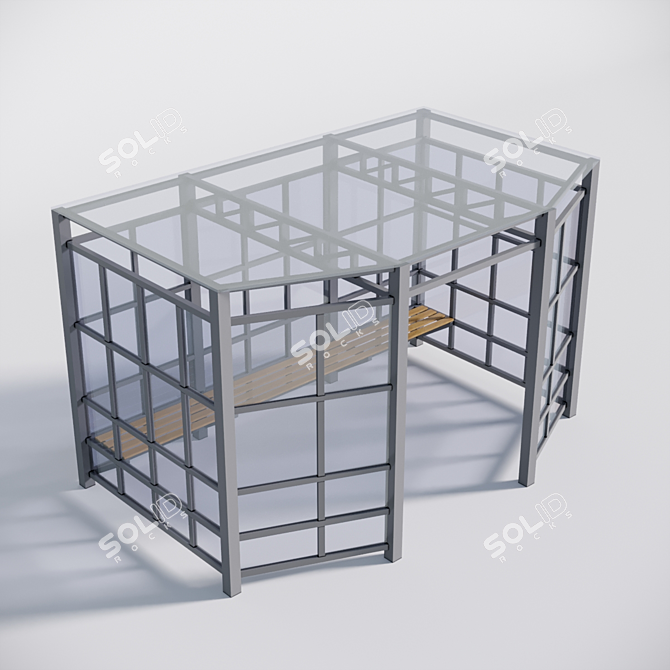 Glass Gazebo: The Perfect Smoke Spot 3D model image 2