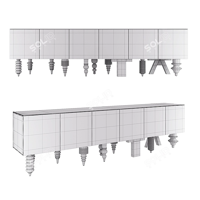 Modern Multileg Cabinet Showtime 3D model image 2