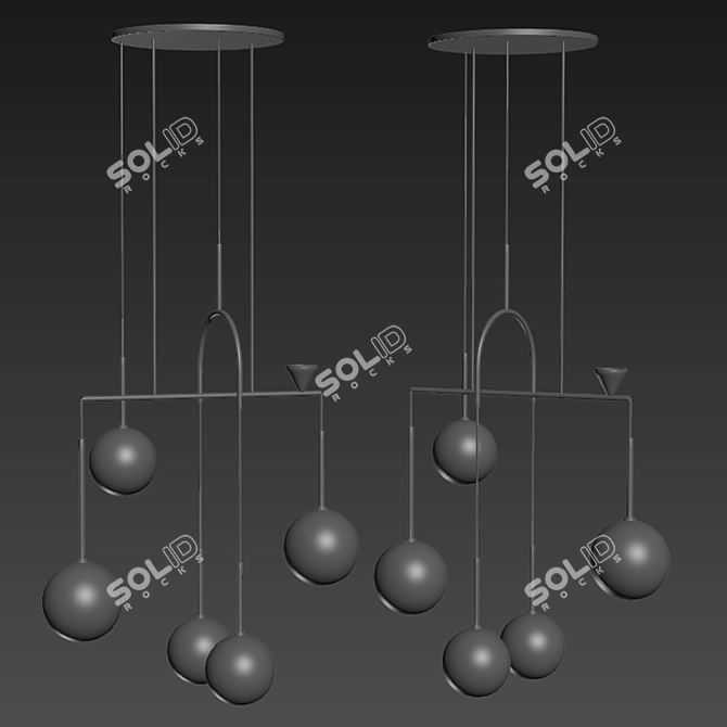 Ethereal Dewdrops Pendant Light 3D model image 2