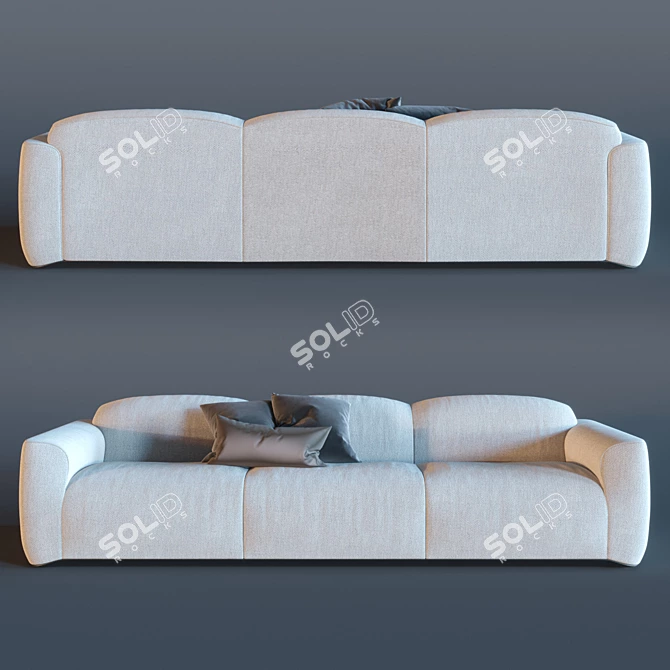 Luxury Italian Hippolyte Sofa 3D model image 3