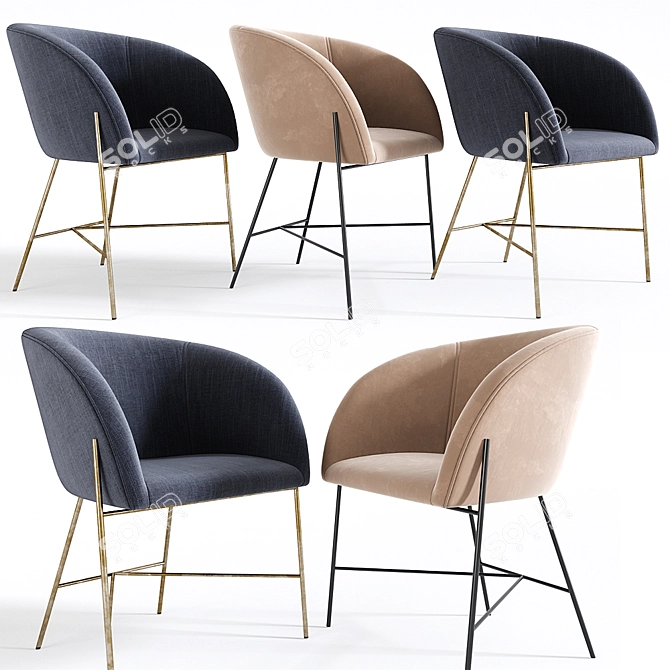 Modern Blaire Dining Chair 3D model image 1