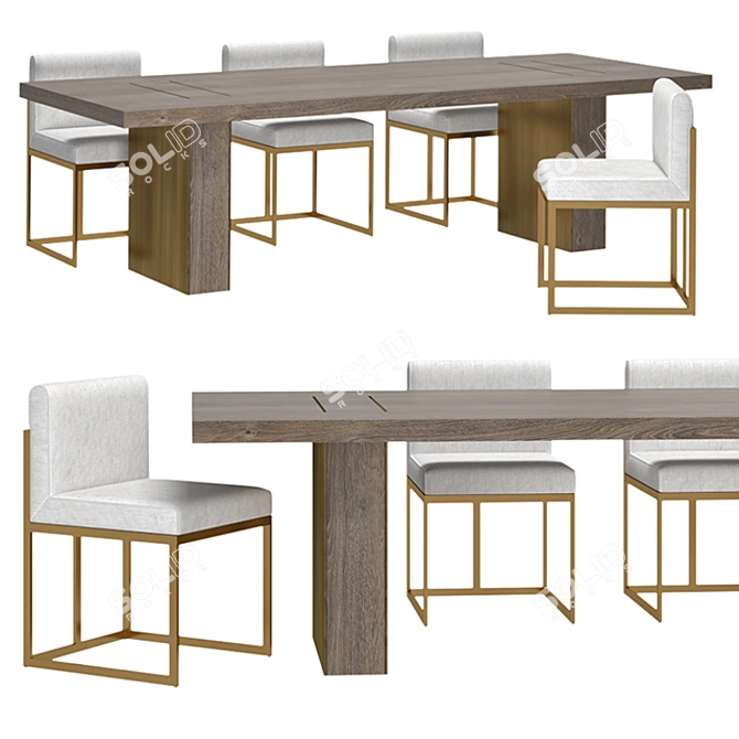 Modern RH Waxler Chair & Gage Table 3D model image 1