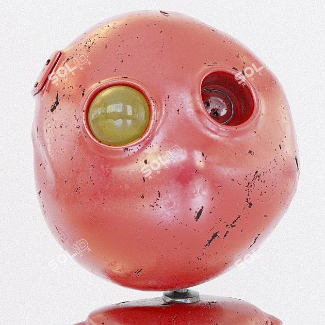 Metallic Baby Robot: Light-Eyed & Healing 3D model image 2