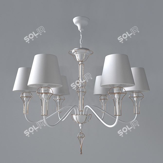 Modern White Frame Chandelier 3D model image 1