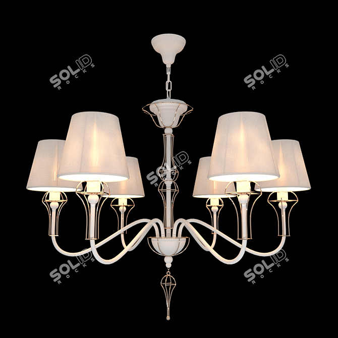 Modern White Frame Chandelier 3D model image 2